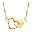 Double Heart Shape Silver Necklace SPE-5255